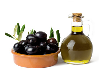 Olive oil with olives