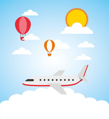 airplane flying isolated icon vector illustration design