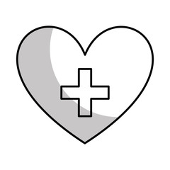 heart with medical symbol vector illustration design