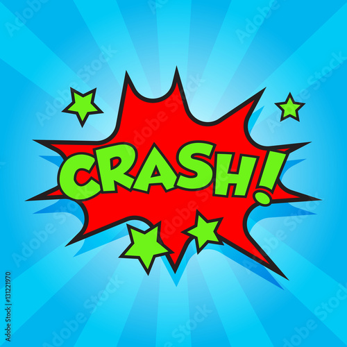 "Crash comic sound effects. Sound bubble speech with word and comic