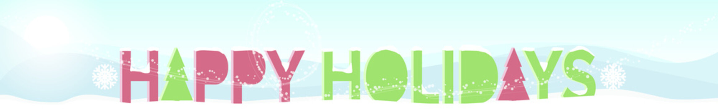 Snowy Happy Holidays Landscape Banner