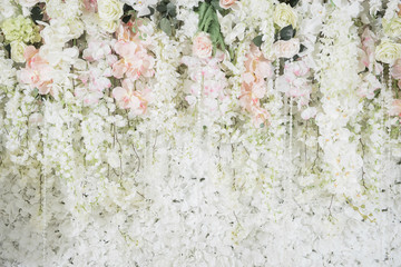 wedding backdrop with flower and wedding decoration