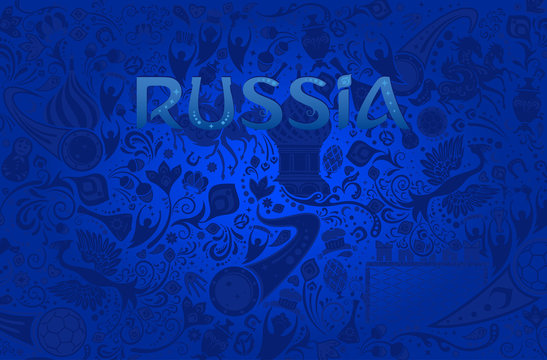 Russian blue background, vector illustration