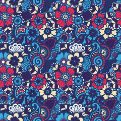 Paisley seamless colorful pattern