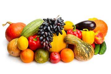 Naklejka na ściany i meble fruit and vegetable isolated on white background