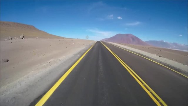 Landscape of Desert road in Atacama desert Chile