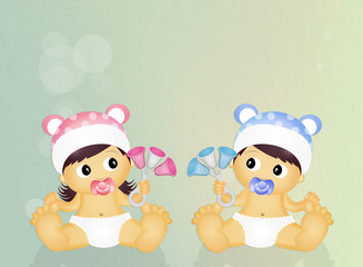 cute illustration of babies