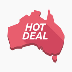 Isolated Australia map with    the text HOT DEAL