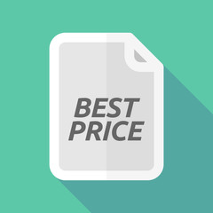 Long shadow document with    the text BEST PRICE