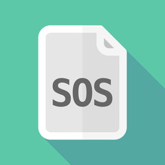 Long shadow document with    the text SOS