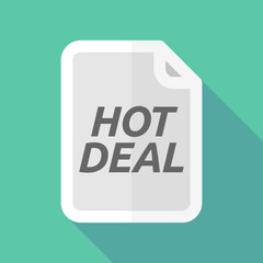 Long shadow document with    the text HOT DEAL