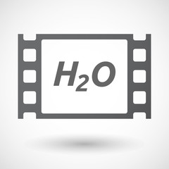 Isolated frame with    the text H2O