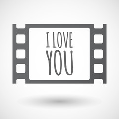 Isolated frame with    the text I LOVE YOU
