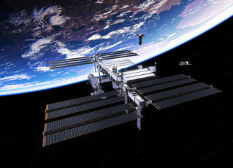 Spacecrafts And International Space Station © 3dsculptor