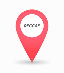Isolated map mark with    the text REGGAE