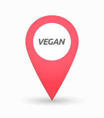 Isolated map mark with    the text VEGAN