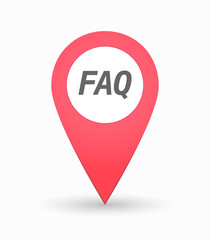 Isolated map mark with    the text FAQ