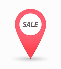Isolated map mark with    the text SALE