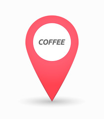 Isolated map mark with    the text COFFEE