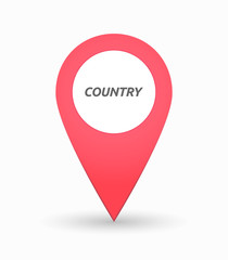 Isolated map mark with    the text COUNTRY