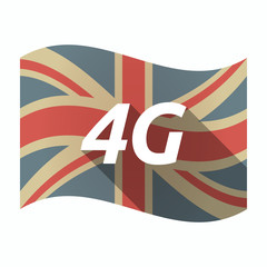 Isolated UK flag with    the text 4G