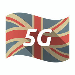 Isolated UK flag with    the text 5G