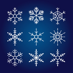 Collection of vector snowflakes for design