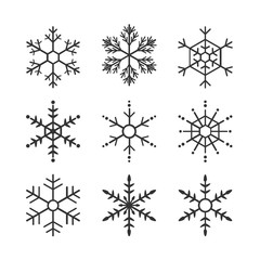 Collection of vector snowflakes for design