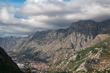 Fototapeta na wymiar Beautiful nature mountains landscape. Kotor bay, Montenegro