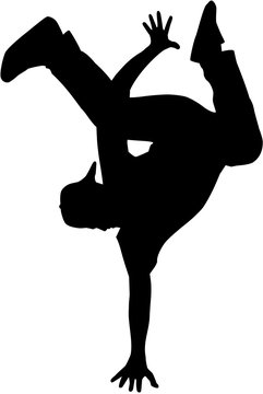 Hip hop dancer silhouette