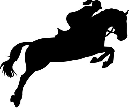 recommend clip art: Show jumping silhouette with woman