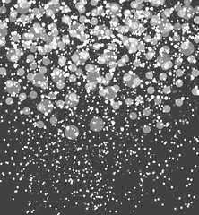 Snow on gray background Abstract Christmas and New Year. Vector