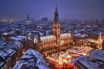 Hamburg christmas market - obrazy, fototapety, plakaty