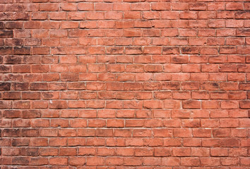 Red brick wall. Texture, background.
