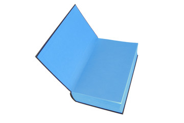 Aufgeschlagenes Buch mit blauen Seiten - 131233957