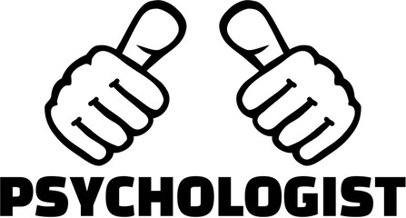 Psychologist thumbs. T-Shirt design.