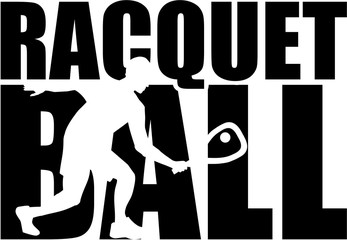 Racquetball word with silhouette