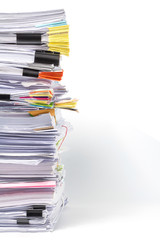 Stack of Documents isolated on white background