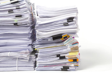 Stack of Documents isolated on white background