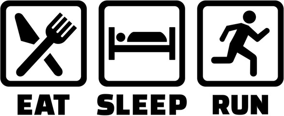 Icons for eat sleep run