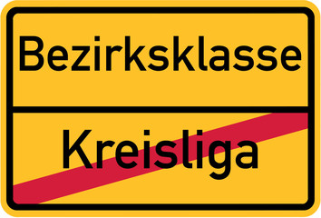 Fototapeta premium Promotion from district league to regional division - german village sign