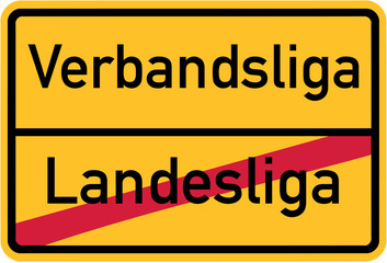 Promotion from national league to club league - german village sign