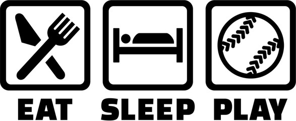 Obraz premium Eat sleep play softball