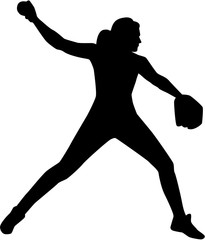 Softball pitcher silhouette