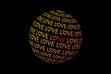 Valentine's Day background with love inscription