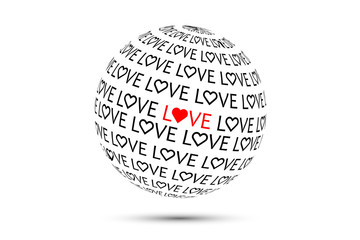 Valentine's Day background with love inscription