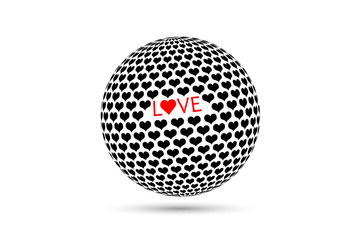 Valentine's Day background with love inscription