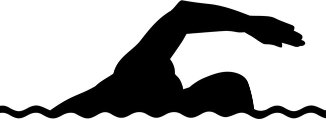 8 138 Swimmer Silhouette Vector Wall Murals Canvas Prints Stickers 