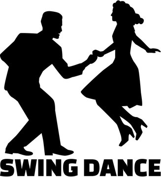 Swing dancing couple