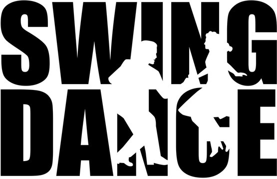 Swing Dance Word With Couple Cutout